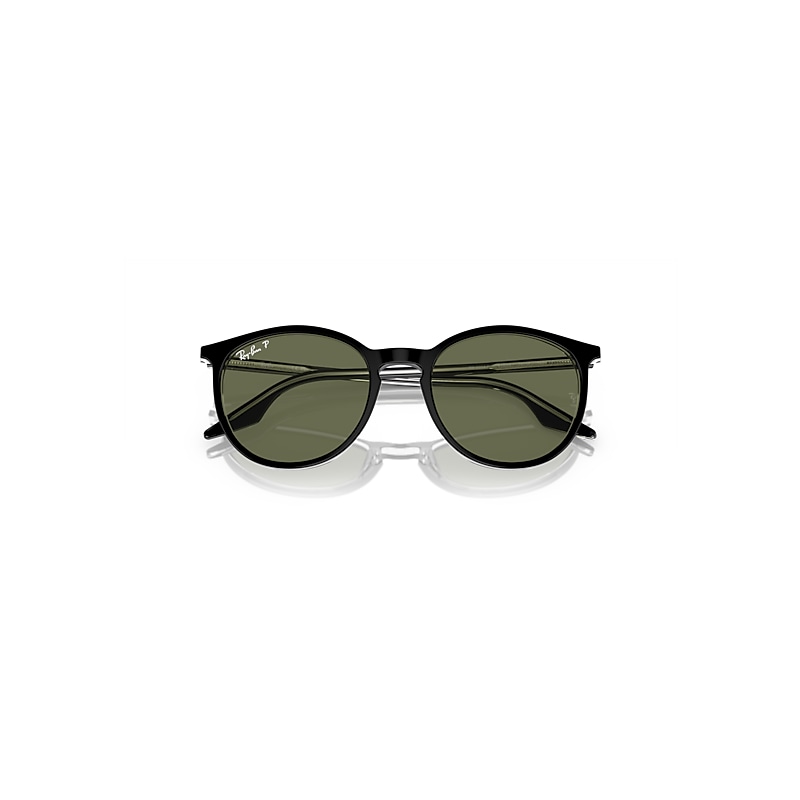 RB2204 Sunglasses in Black On Transparent and Green