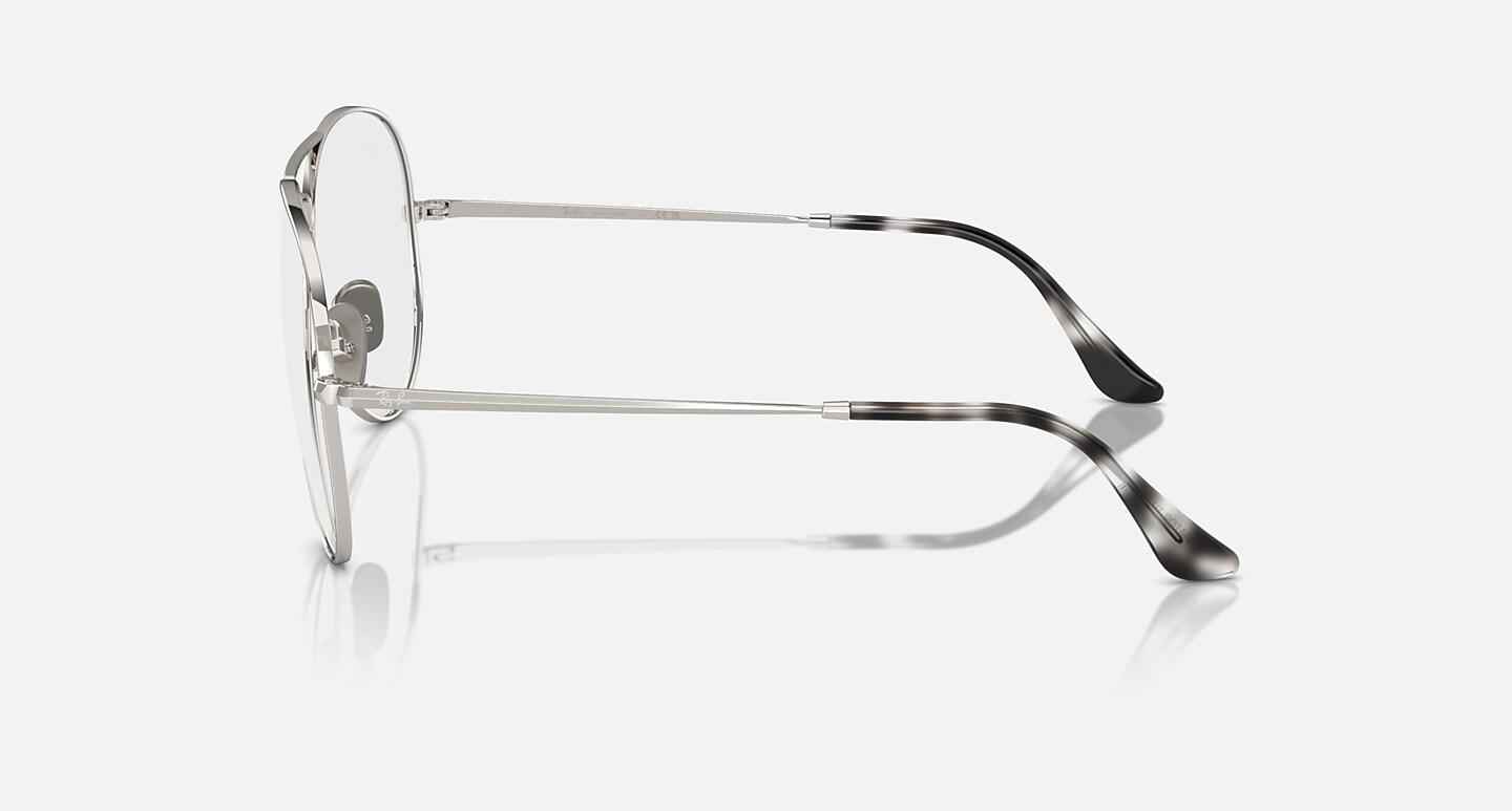 Ray-Ban Eyeglasses Unisex Aviator Titanium Optics - Silver Frame Clear Lenses 58-14 Polarized