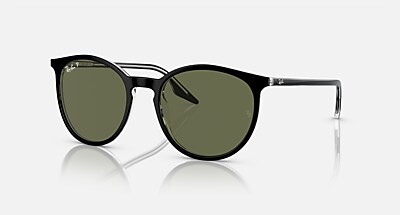 RB2204 Sunglasses in Black On Transparent and Green - RB2204F 