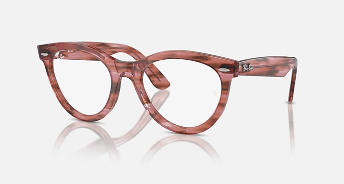 WAYFARER WAY OPTICS Eyeglasses with Striped Transparent Pink Frame