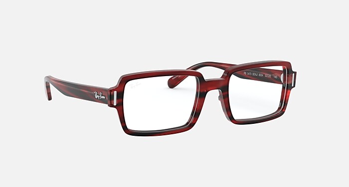 BENJI OPTICS Eyeglasses with Striped Red Frame - RB5473