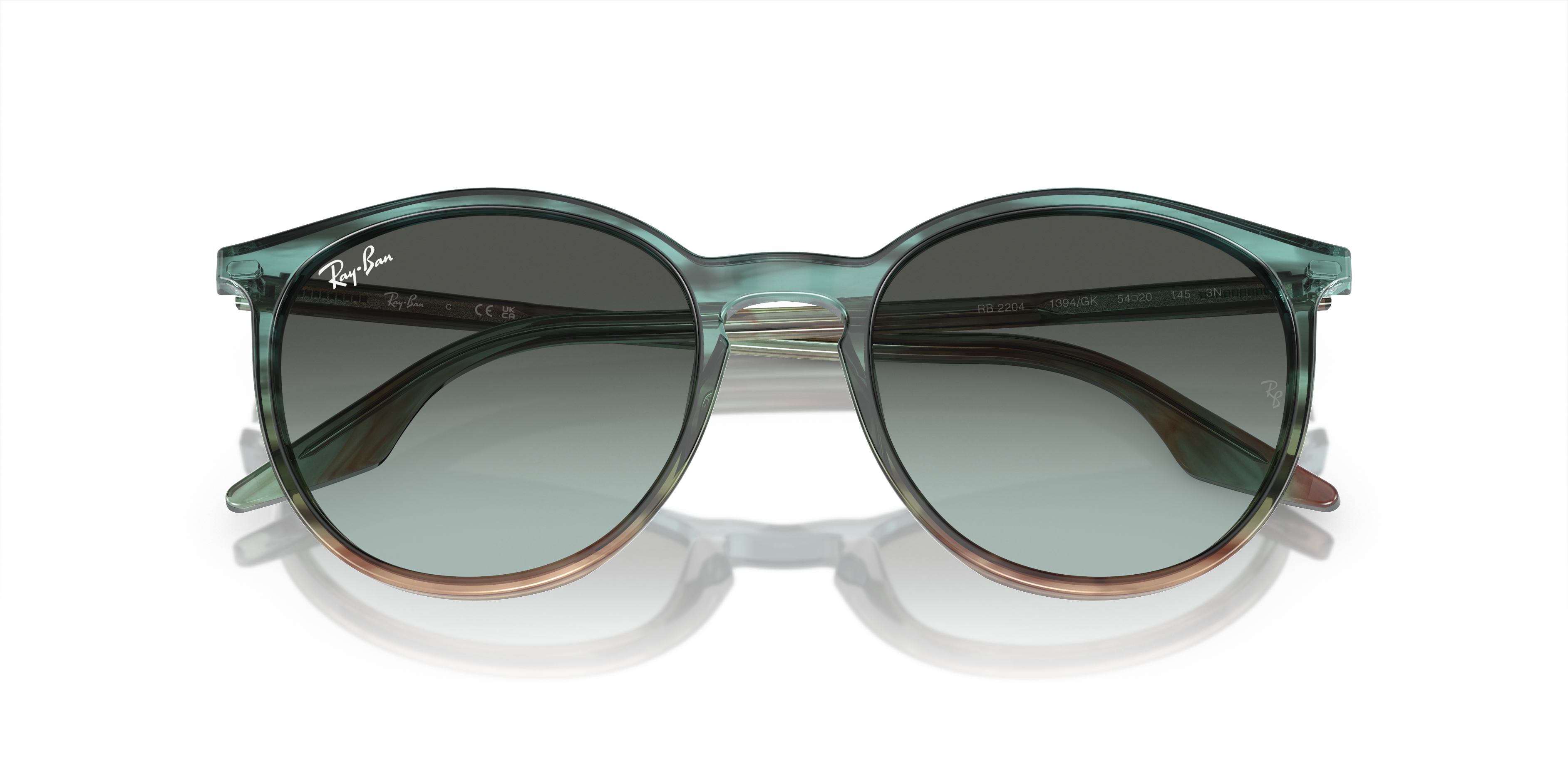 RB2204 Sunglasses in Striped Blue & Green and Blue Vintage