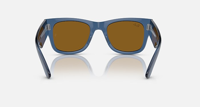 Ray-Ban Sunglasses Mega Wayfarer Bio-based Transparent Blue Frame Brown Lenses
