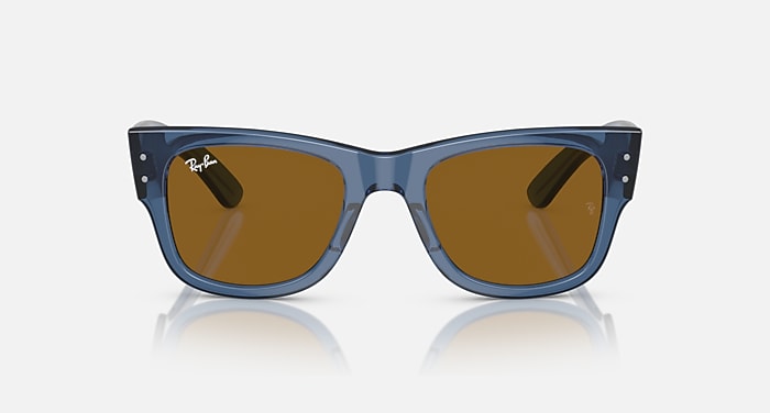 Ray-Ban Sunglasses Mega Wayfarer Bio-based Transparent Blue Frame Brown Lenses