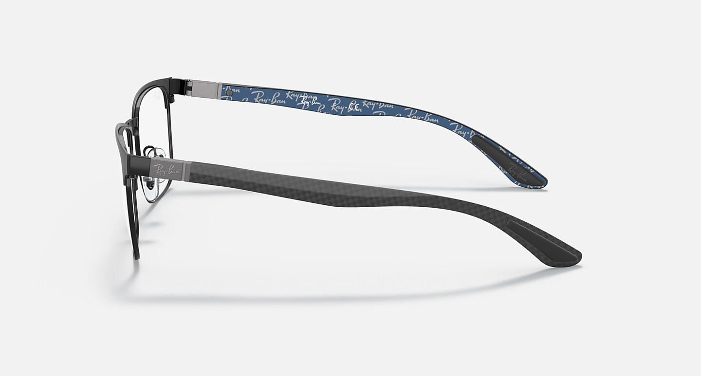 Ray-Ban Eyeglasses Unisex Rb8421 Optics Prescription - Black On Blue Frame Clear Lenses 52-19 Polarized