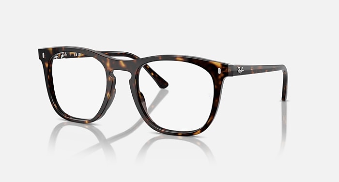 Ray-Ban Eyeglasses Unisex Rb2210v Optics Prescription - Havana Frame Clear Lenses 53-21 Polarized