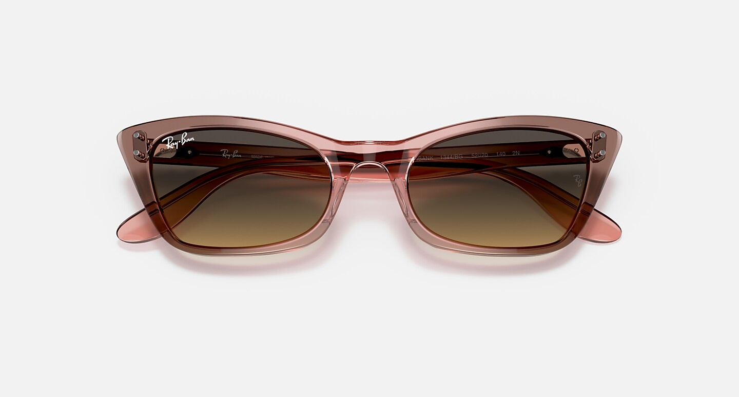 Ray-Ban Sunglasses Woman Lady Burbank - Transparent Pink Frame Brown Lenses 52-20