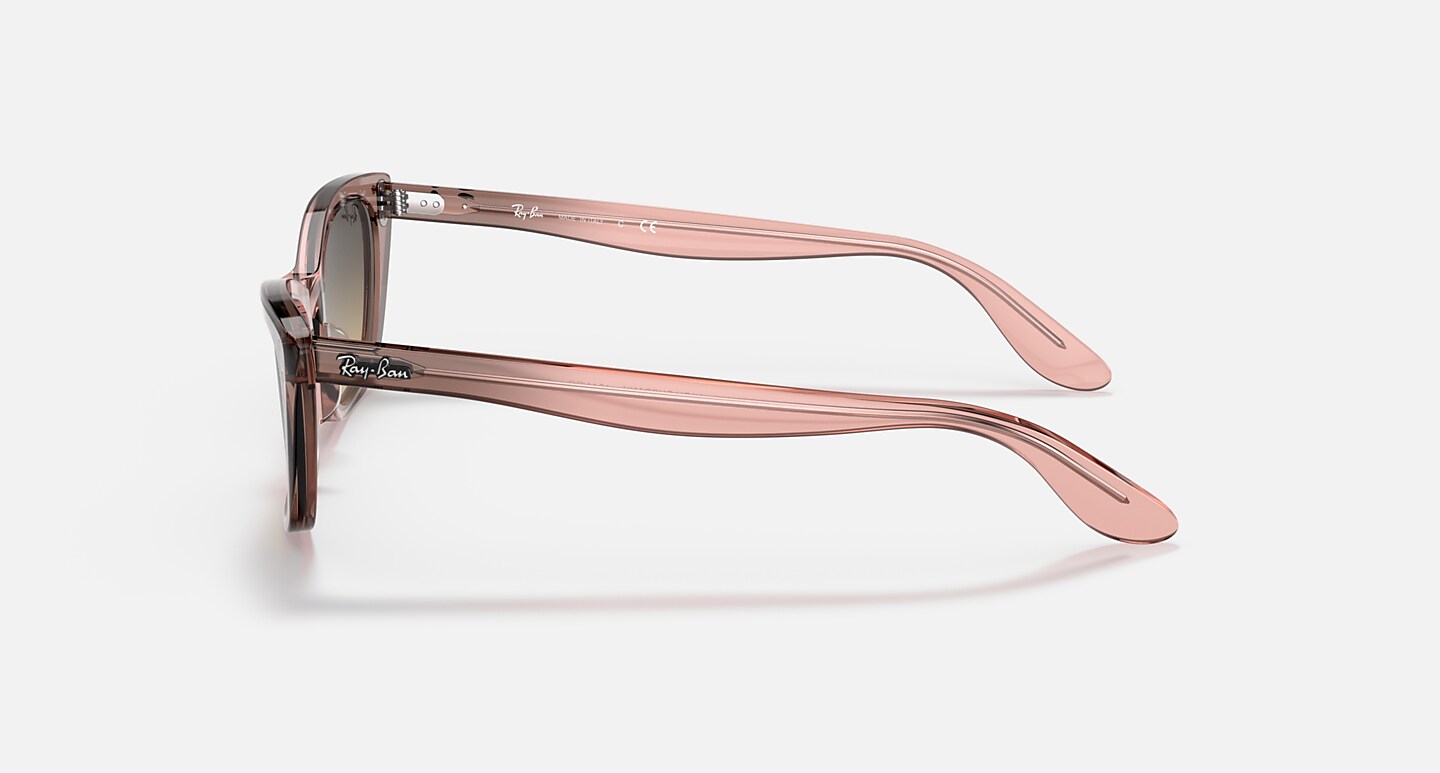 Ray-Ban Sunglasses Woman Lady Burbank - Transparent Pink Frame Brown Lenses 52-20