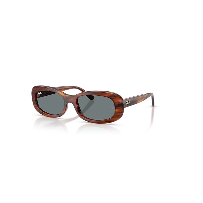 Ray-Ban Sunglasses Woman Rb2221 - Striped Havana Frame Blue Lenses 53-18