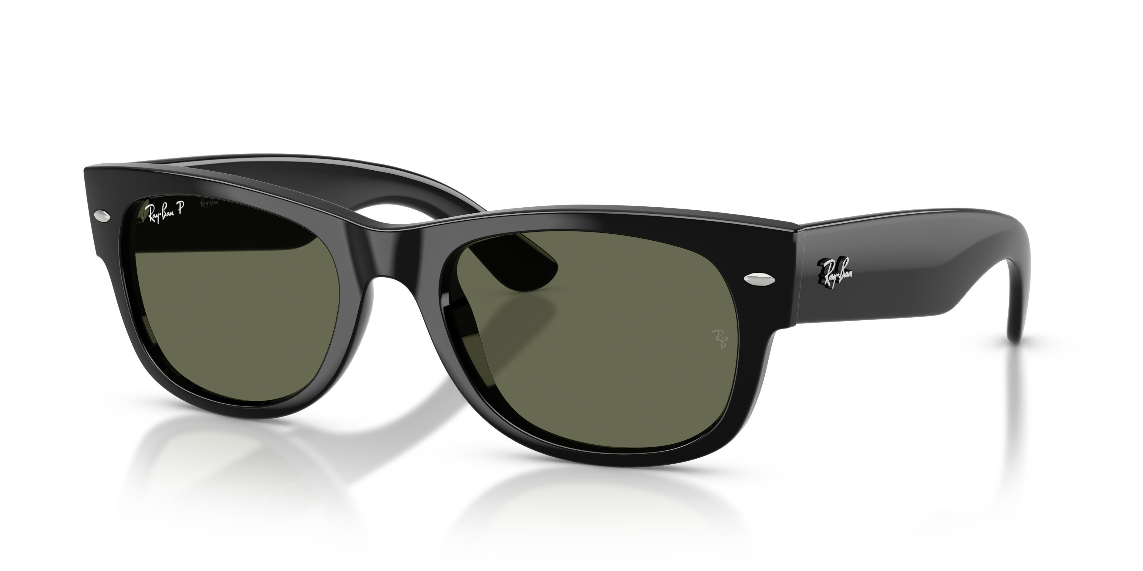 Ray-Ban Sonnenbrillen Mega Wayfarer II Polarisiert - Schwarz Rahmen Grün Glas 52-21