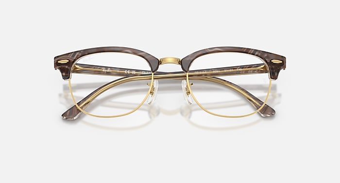 Ray-Ban Eyeglasses Unisex Clubmaster Optics Change Prescription - Photo Waves Purple Frame Clear Lenses 51-21 Polarized
