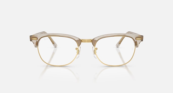 Ray-Ban Eyeglasses Unisex Clubmaster Optics Change Prescription - Photo Waves Purple Frame Clear Lenses 51-21 Polarized
