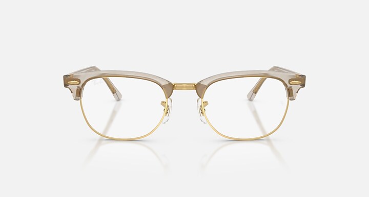 Ray-Ban Eyeglasses Unisex Clubmaster Optics Change Prescription - Photo Waves Grey Frame Clear Lenses 51-21 Polarized