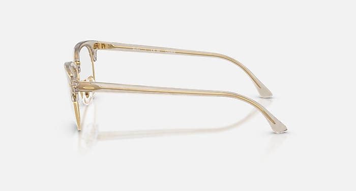 Ray-Ban Eyeglasses Unisex Clubmaster Optics Change Prescription - Photo Waves Purple Frame Clear Lenses 51-21 Polarized