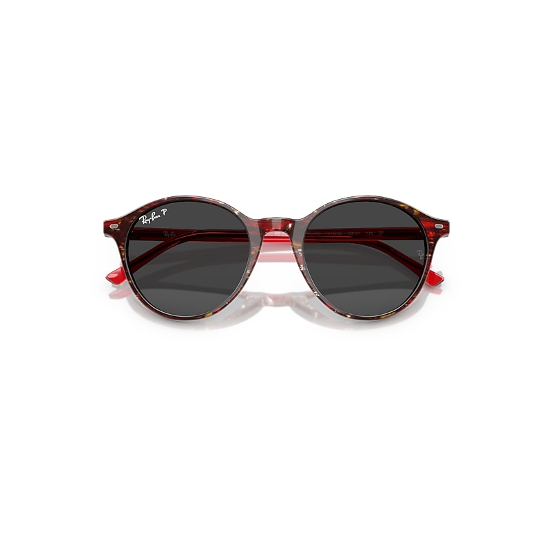 Ray-Ban Bernard Sunglasses Transparent Red Frame Black Lenses Polarized 51-20