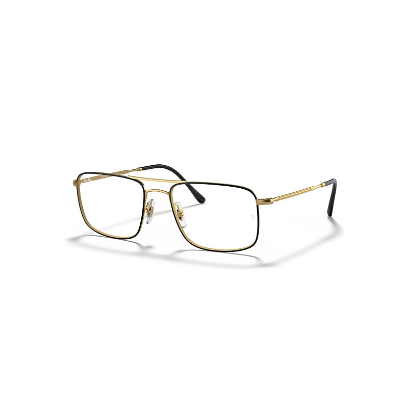 Ray-Ban Eyeglasses Unisex Rb6434 Optics - Gold Frame Clear Lenses Polarized 55-18