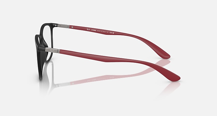 Ray-Ban Eyeglasses Unisex Rb7199 Optics Liteforce Prescription - Sand Red Frame Clear Lenses 54-18 Polarized