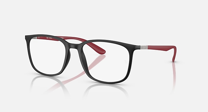 Ray-Ban Eyeglasses Unisex Rb7199 Optics Liteforce Prescription - Sand Red Frame Clear Lenses 54-18 Polarized