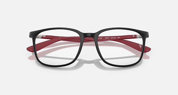 Ray-Ban Eyeglasses Unisex Rb7199 Optics Liteforce Prescription - Sand Red Frame Clear Lenses 54-18 Polarized