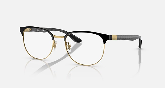 Ray-Ban Eyeglasses Man Rb8422 Optics Prescription - Dark Carbon Frame Clear Lenses 54-19 Polarized