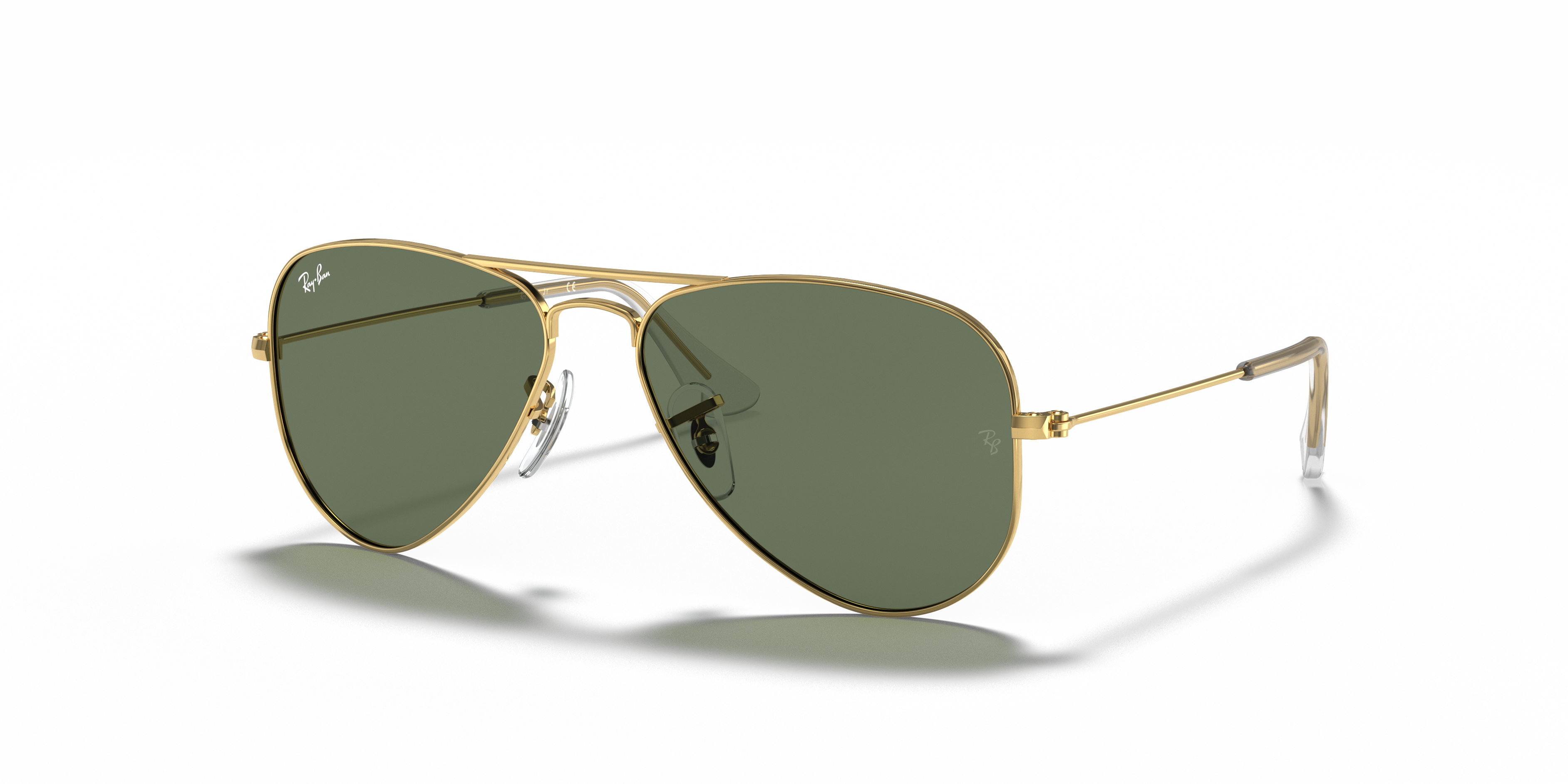 AVIATOR KIDS Polished Arista Gold Frame Dark Green Lenses 50-13