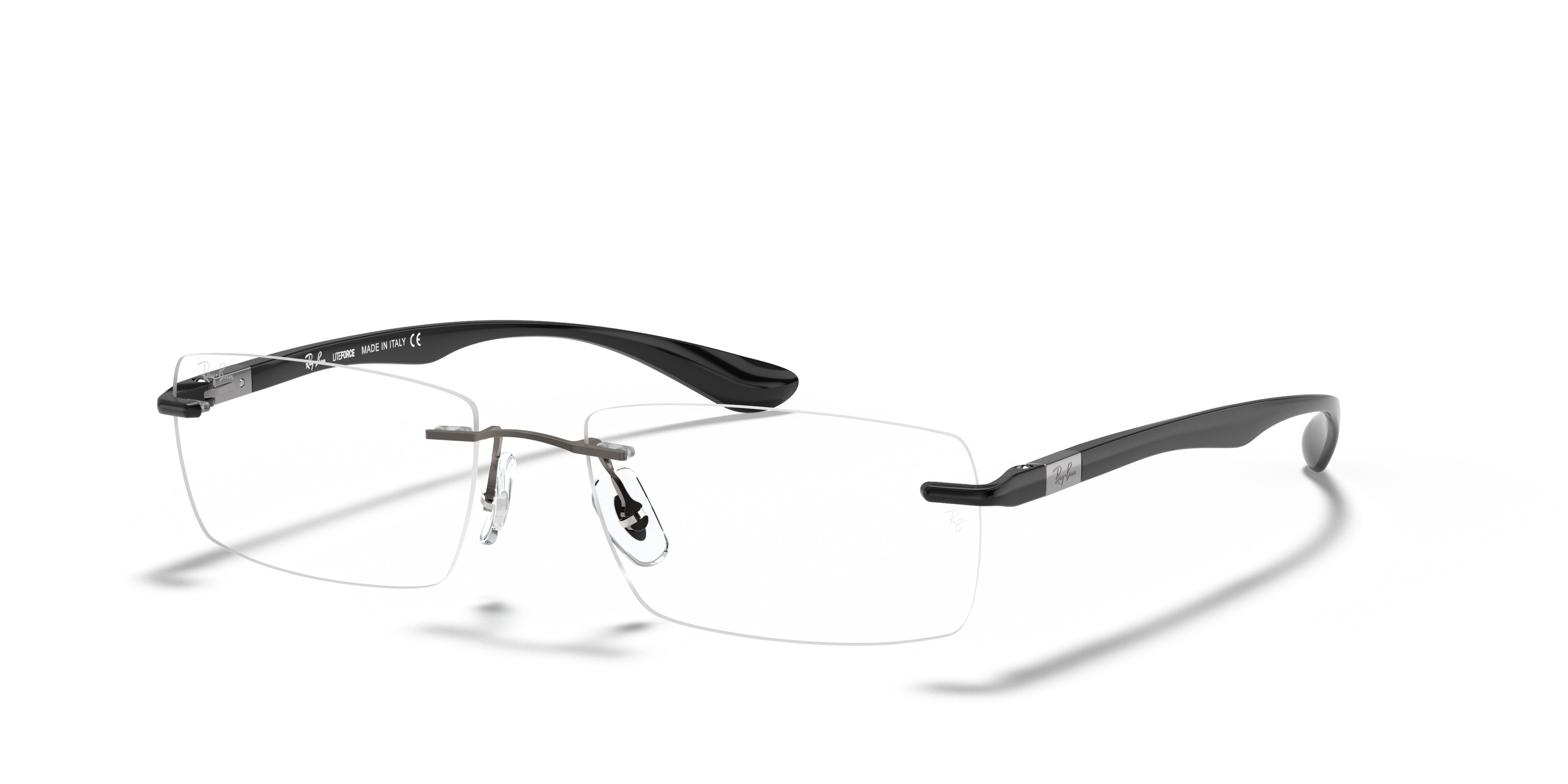RB8724 OPTICS Polished Gunmetal Frame Clear Lenses 54-17