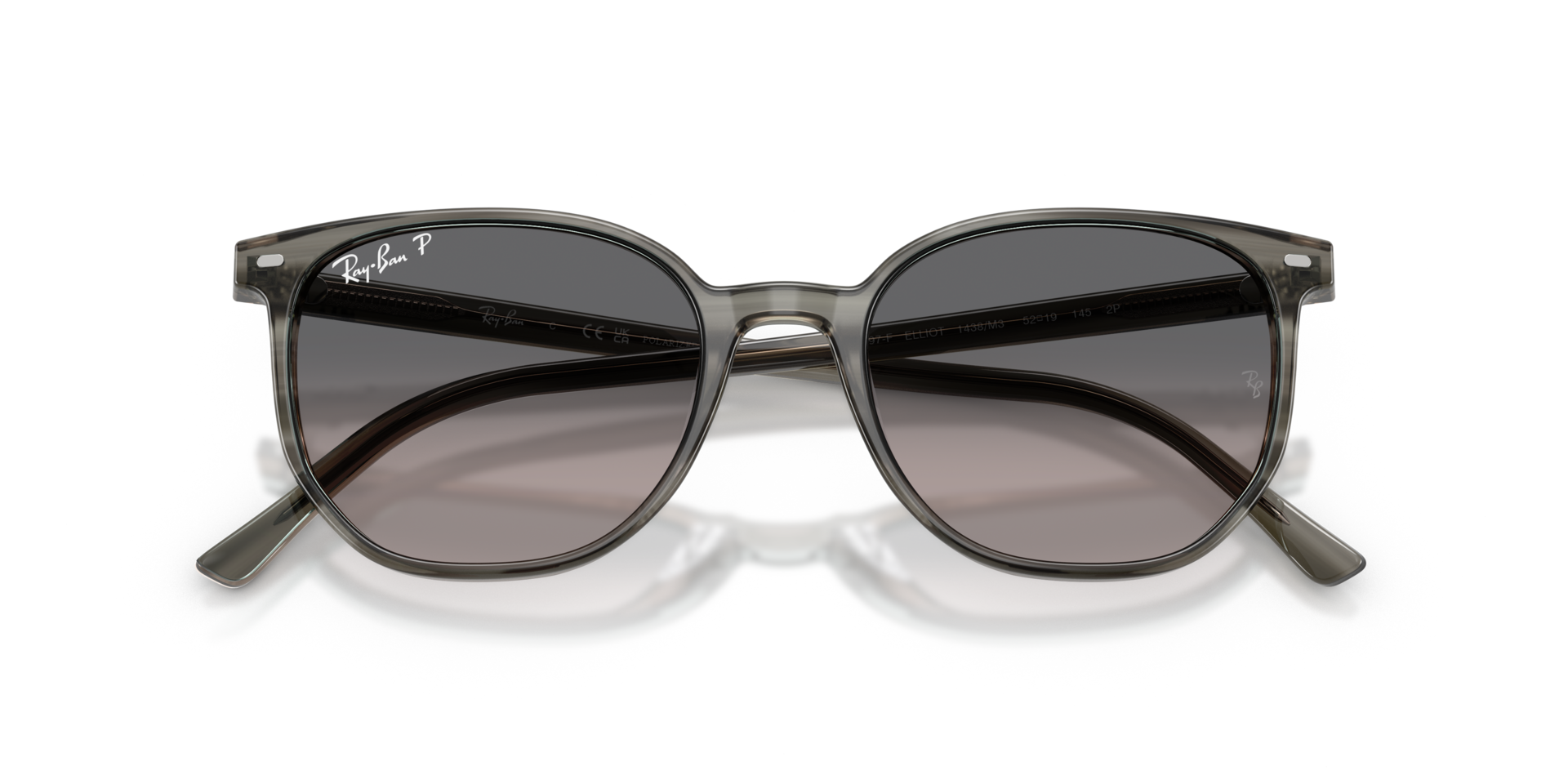 Rayban RB2197 Elliot Sunglasses. Stripped Grey Frame, Polar Grey Grandient Lens Ray-Ban Elliot Sunglasses RB2197 - Flight Sunglasses main image 2