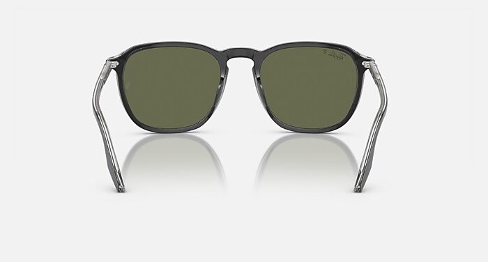 Black Friday Ray-Ban Sunglasses Unisex Rb2203 - Black On Transparent Frame Green Lenses 55-20 Polarized