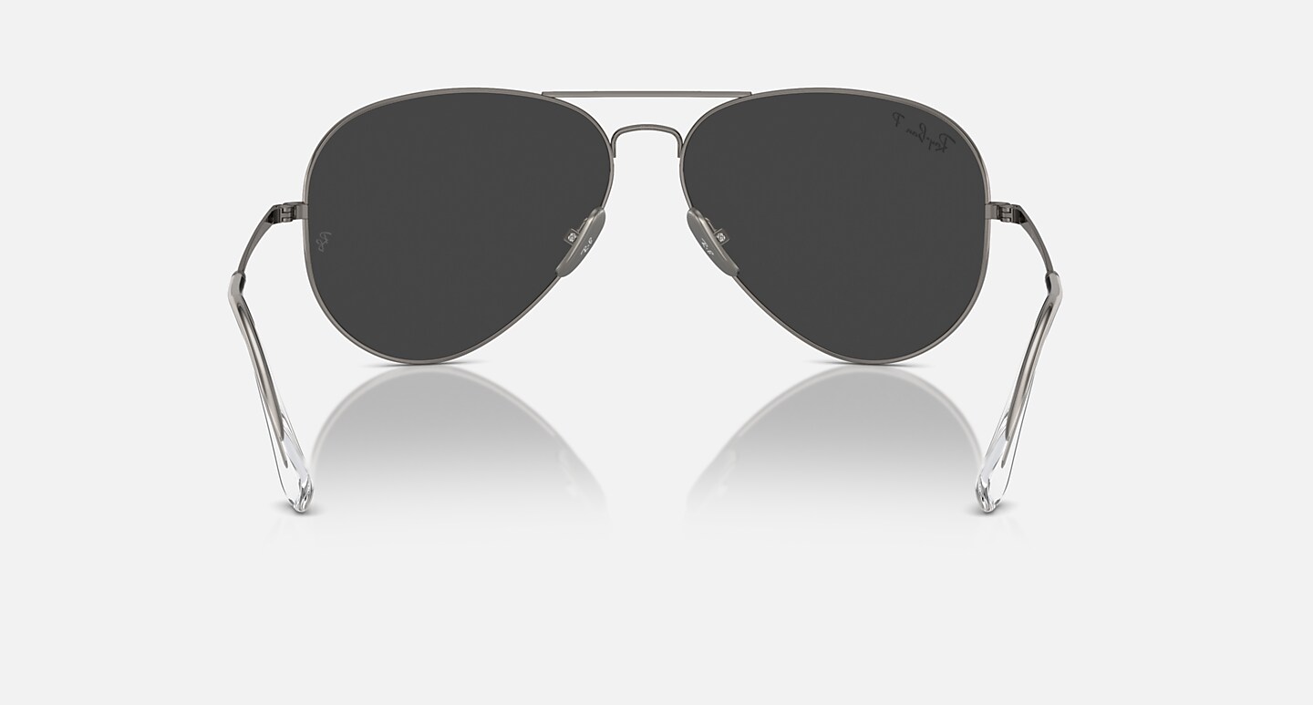 Ray-Ban Sunglasses Aviator Titanium Gunmetal Frame Blue Lenses
