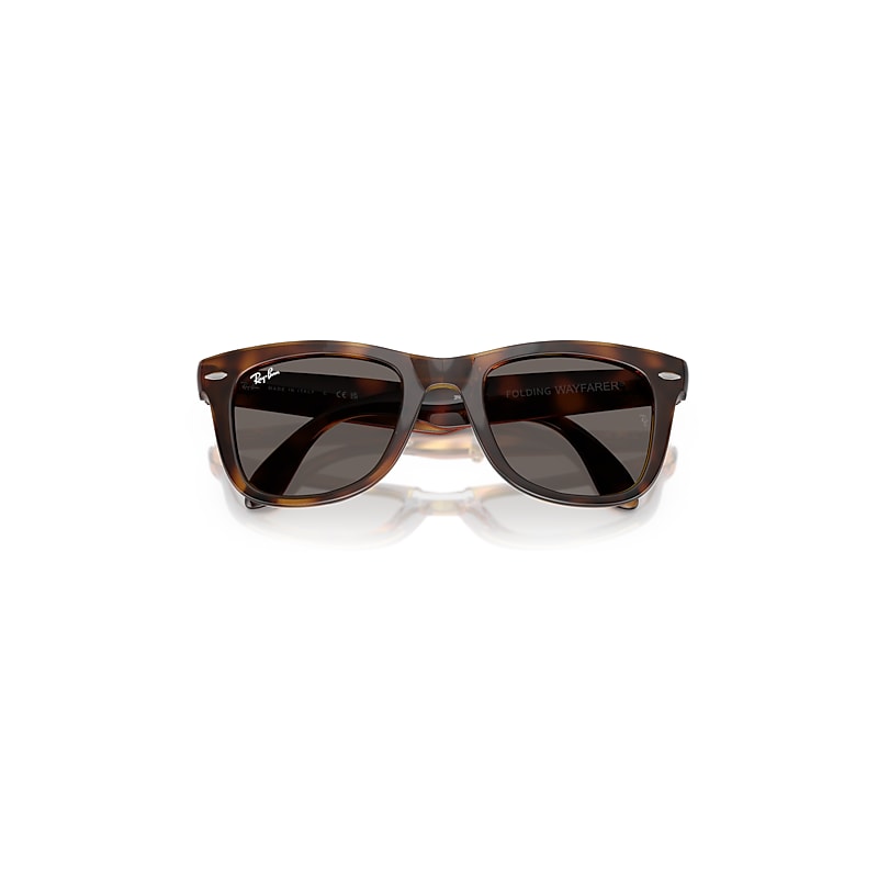 Ray Ban Wayfarer Folding Classic Sunglasses Havana Frame Grey Lenses 50-22 In Havana