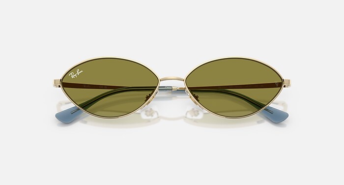 Ray-Ban Sunglasses Unisex Kai Bio-based - Pale Gold Frame Green Lenses 59-15