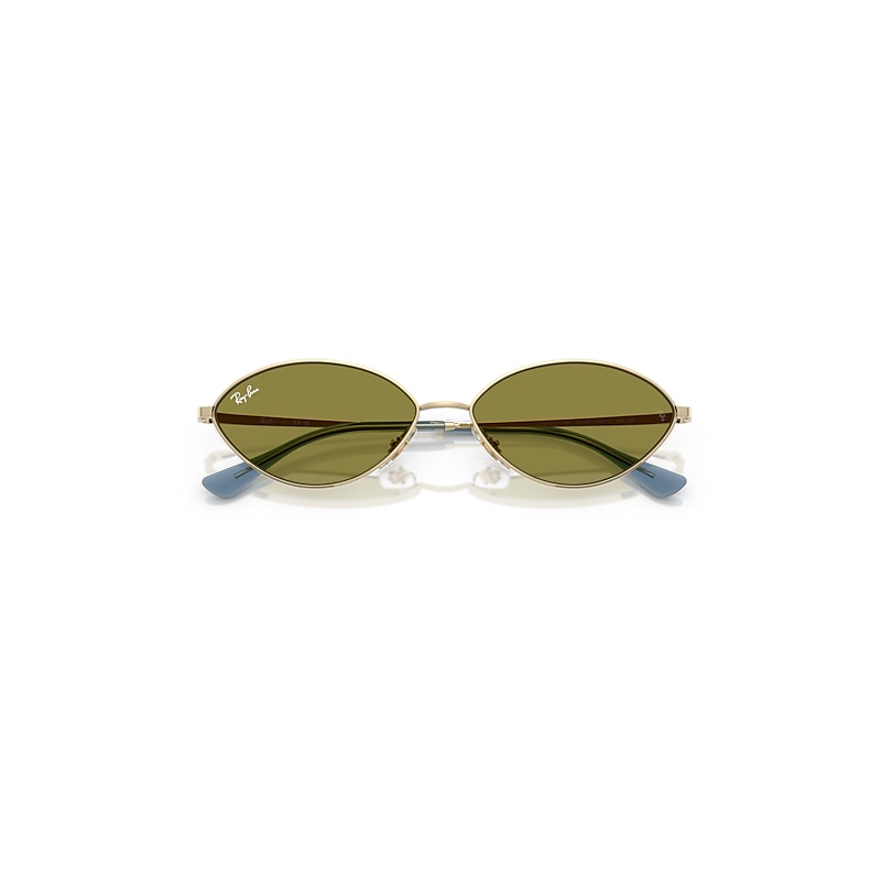 Ray Ban Kai Bio-based Sunglasses Pale Gold Frame Green Lenses 56-15 In Pale Gold