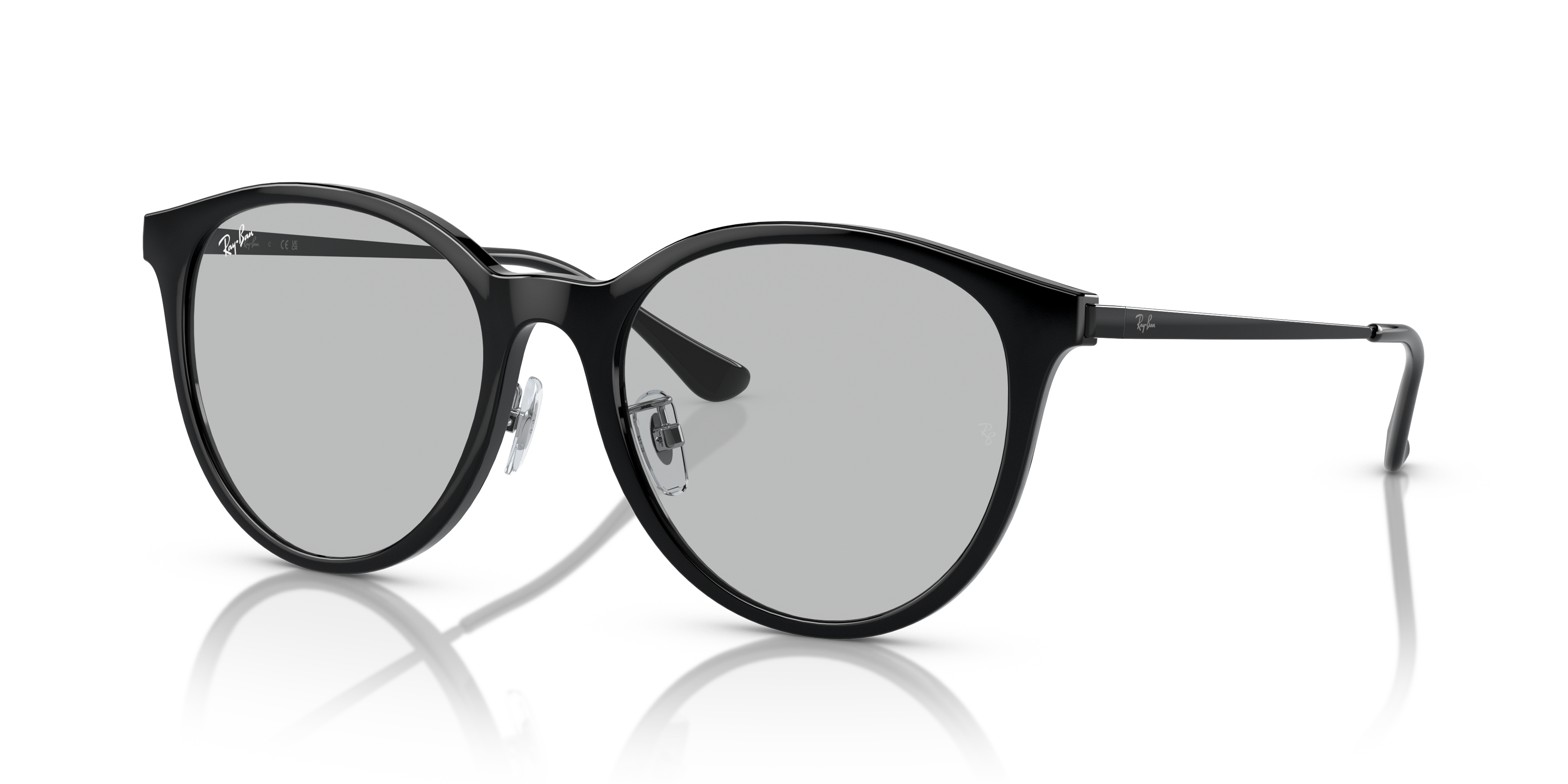 RB4334D Polished Black Frame Light Grey Lenses 55-19