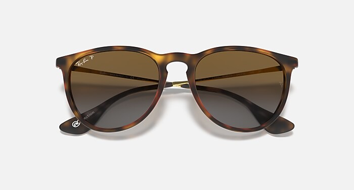 Ray-Ban Sunglasses Woman Erika @collection - Gold Frame Brown Lenses 54-18 Polarized