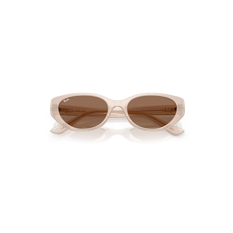 Ray Ban Rb4457d Bio-based Sunglasses Opal Beige Frame Brown Lenses 55-19 In Opal Beige