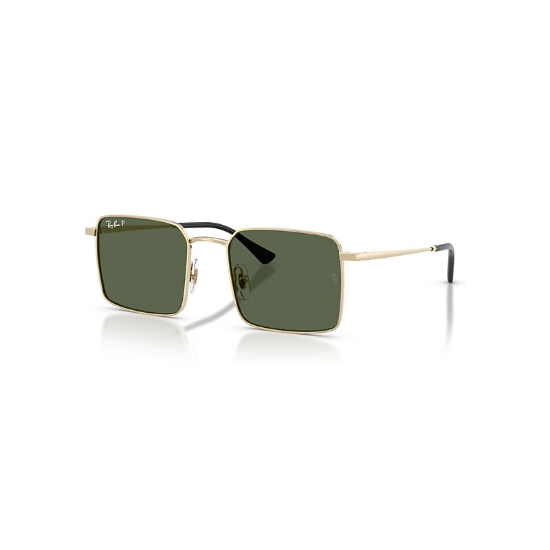 Ray-Ban Sunglasses Unisex Idan Bio-based - Pale Gold Frame Green Lenses Polarized 53-20