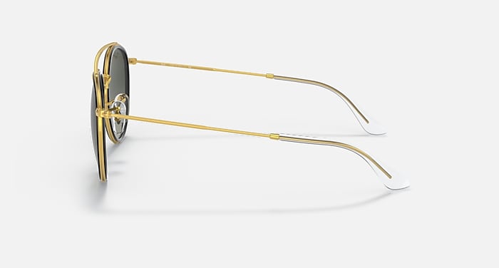 Ray-Ban Sunglasses Round Double Bridge Gold Frame Grey Lenses