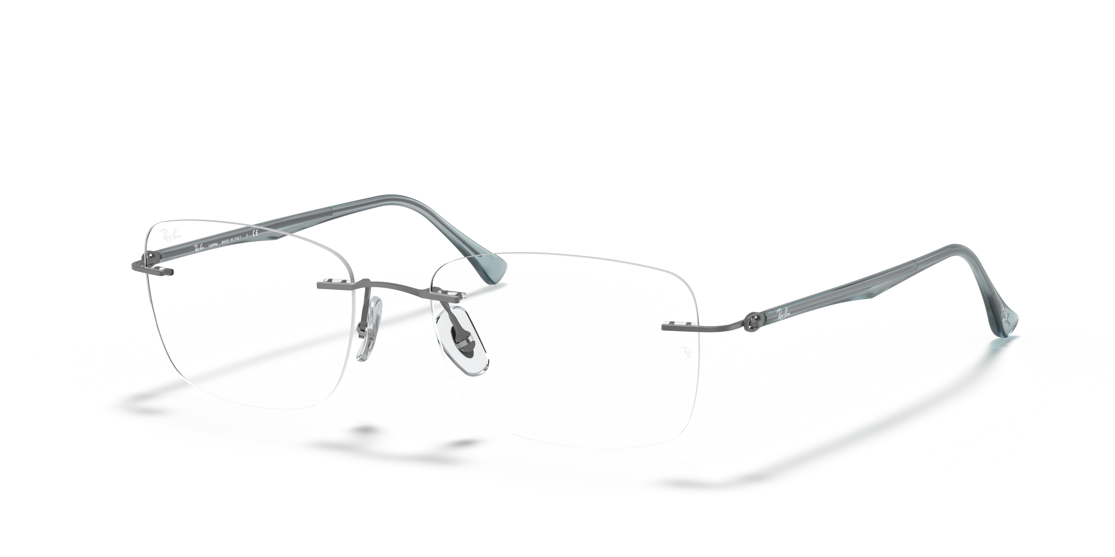 RB8725 OPTICS Matte Gunmetal Frame Clear Lenses 52-17