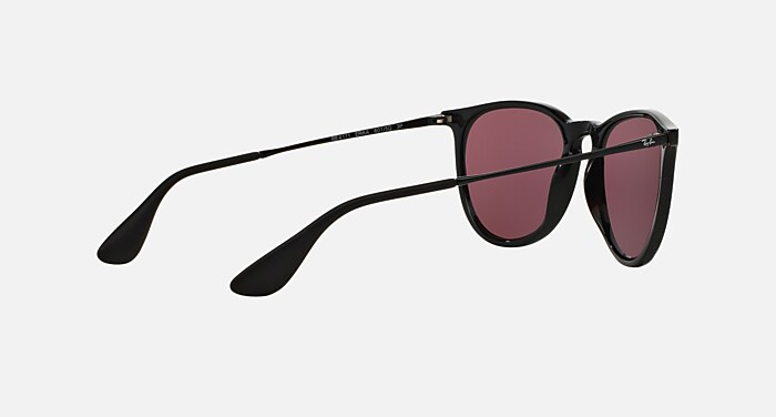 ERIKA CLASSIC Sunglasses in Black and Polarized Violet Mirror