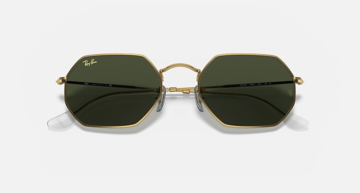 Ray-Ban Sunglasses Octagonal Legend Gold Gold Frame Green Lenses
