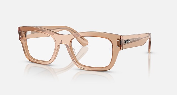 Ray-Ban Eyeglasses Unisex Joseph Optics Prescription - Transparent Light Brown Frame Demo Lens Lenses 55-20 Polarized