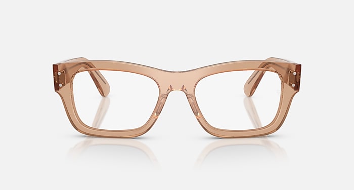 Ray-Ban Eyeglasses Unisex Joseph Optics Prescription - Transparent Light Brown Frame Demo Lens Lenses 55-20 Polarized