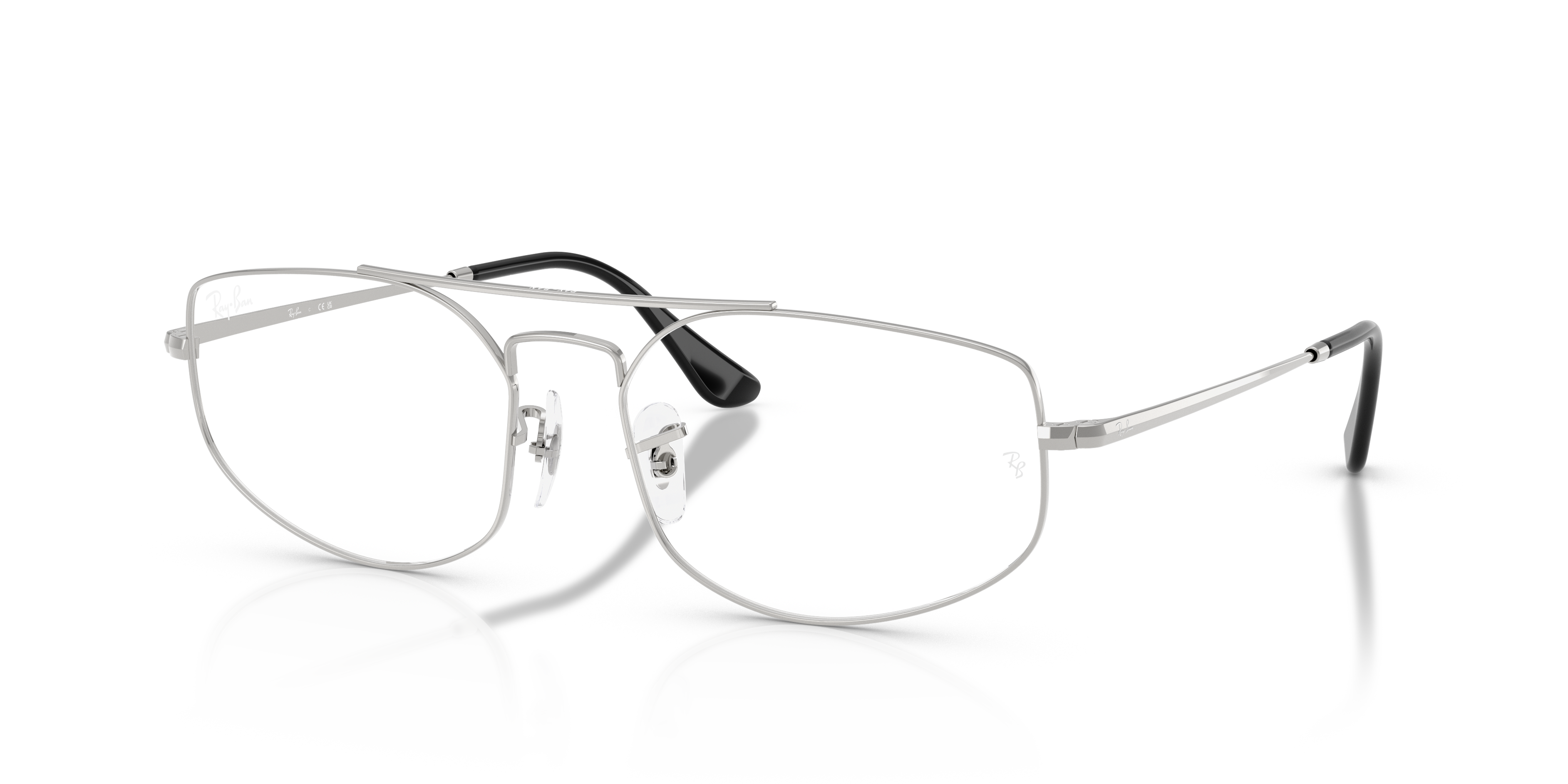 EXPLORER V OPTICS Polished Silver Frame Clear Lenses 56-17