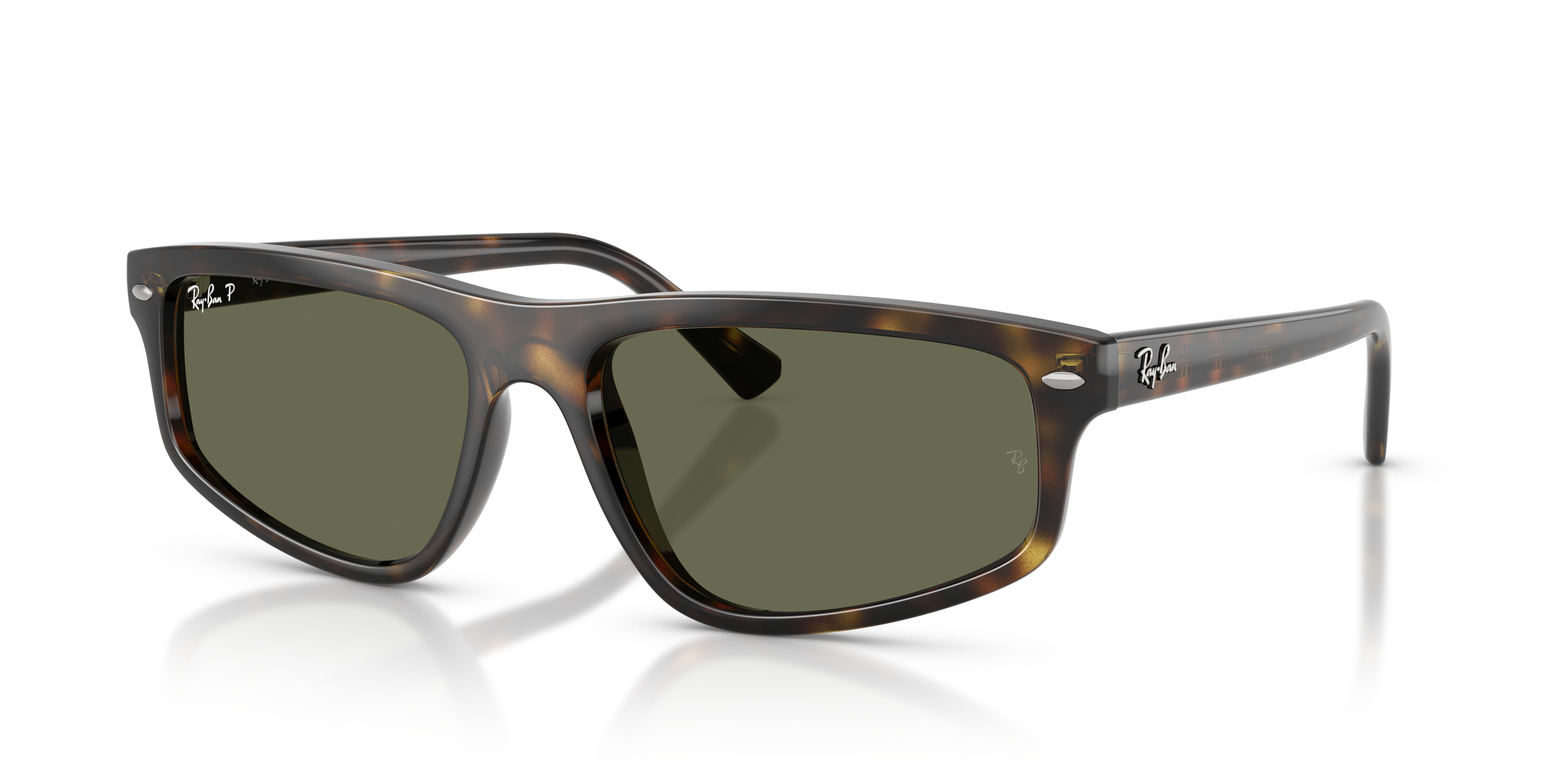 RB2225 Polished Havana Frame Green Polar Lenses 59-18