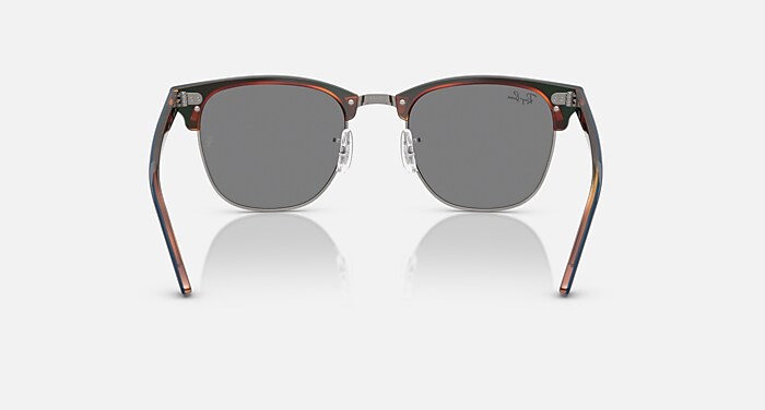 Ray-Ban Sunglasses Unisex Clubmaster Classic - Blue On Red Havana Frame Grey Lenses 49-21