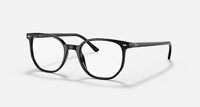 Ray-Ban Eyeglasses Unisex Elliot Optics Prescription - Black Frame Clear Lenses 52-19 Polarized