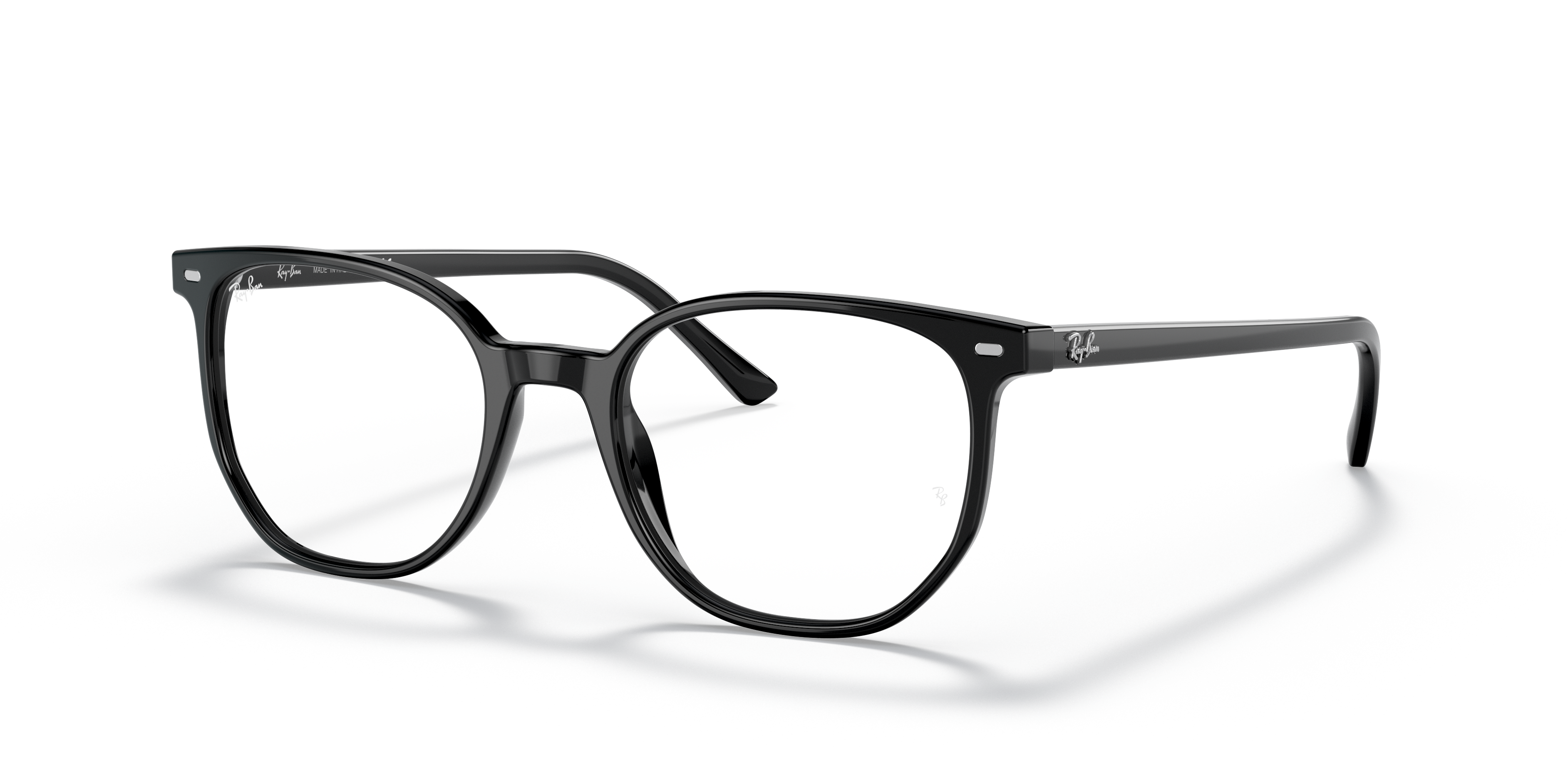 ELLIOT OPTICS Polished Black Frame Clear Lenses 52-19