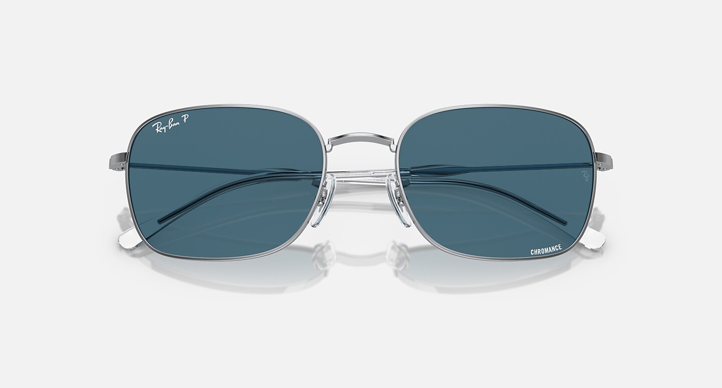 Ray-Ban Sunglasses Unisex Rb3706 - Silver Frame Blue Lenses 57-20 Polarized