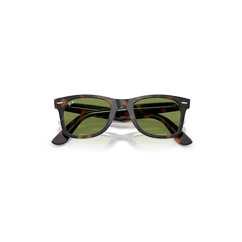 Ray Ban Original Wayfarer Classic Sunglasses Dark Havana On Multicolor Frame Green Lenses 52-22