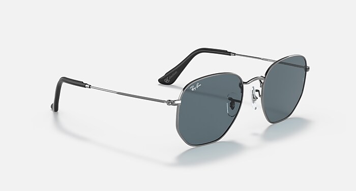 Hexogonal Ray Ban Gunmetal Silver Sunglasses. Has Cleaning Cloth/Without Case Ray-Ban RB3548N Hexagonal Gray , Gunmetal main image 3